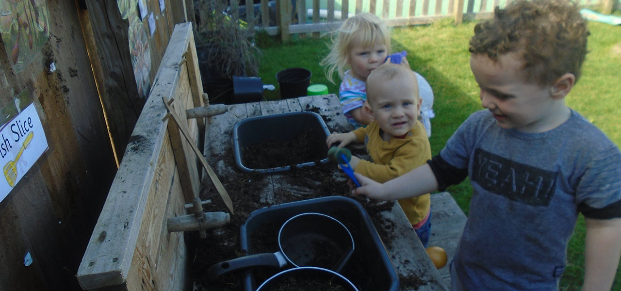 We welcome our much anticipated new mud kitchen